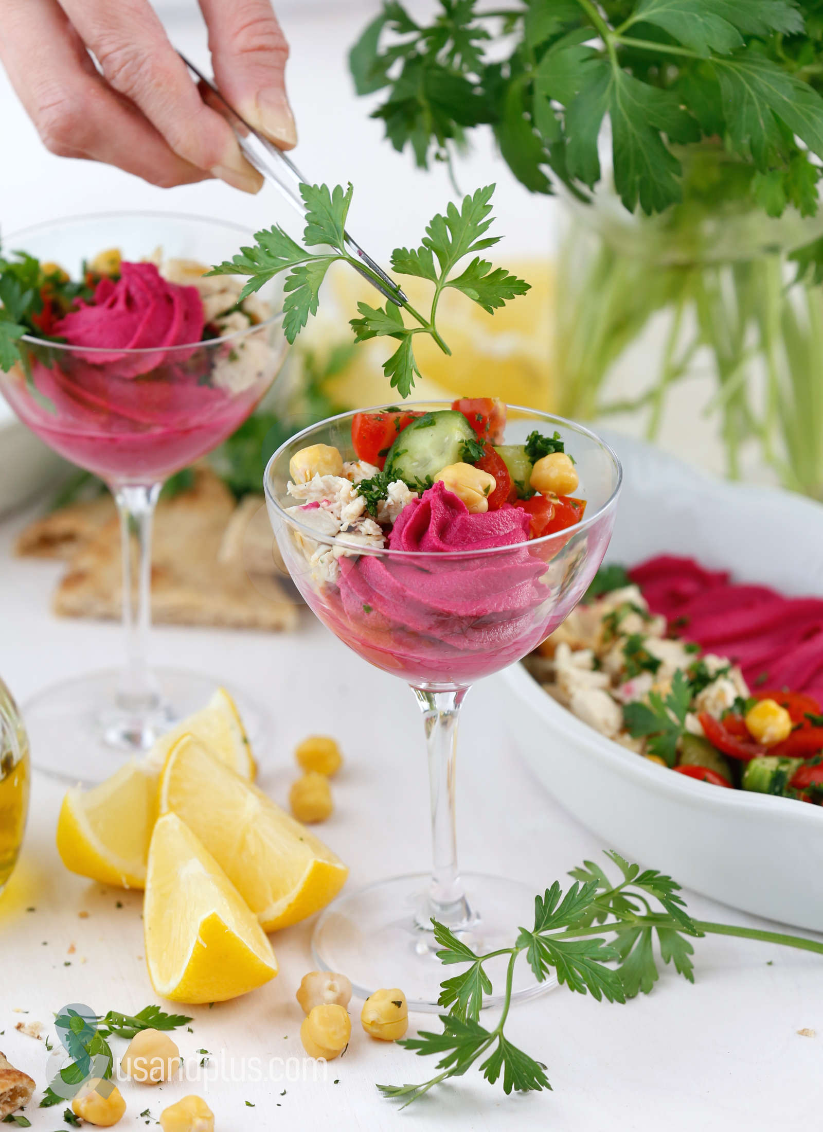 chicken and beet hummus bowl recipe